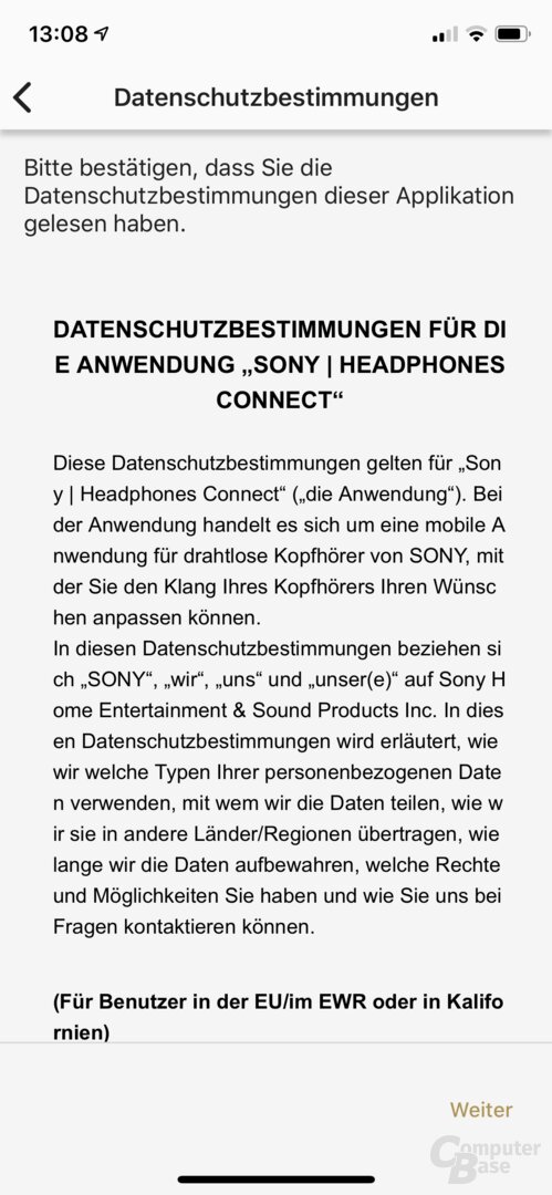 Sony Headphones-App mit WF-1000XM3