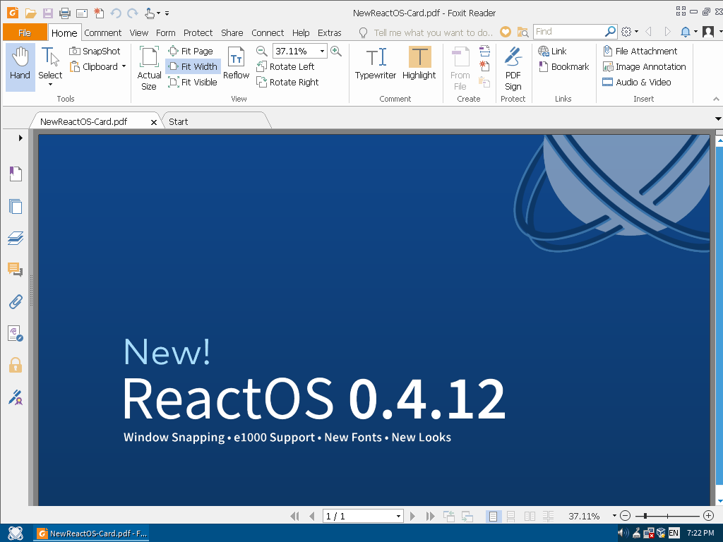 ReactOS – Foxit Reader