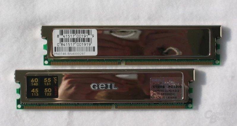 GeIL Ultra-X-Serie - hier DDR400 aus unserem großen DDR400-Round-Up