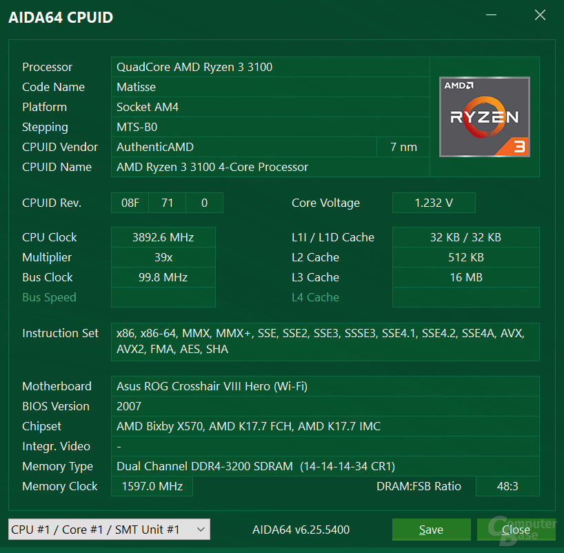 AMD Ryzen 3 3100