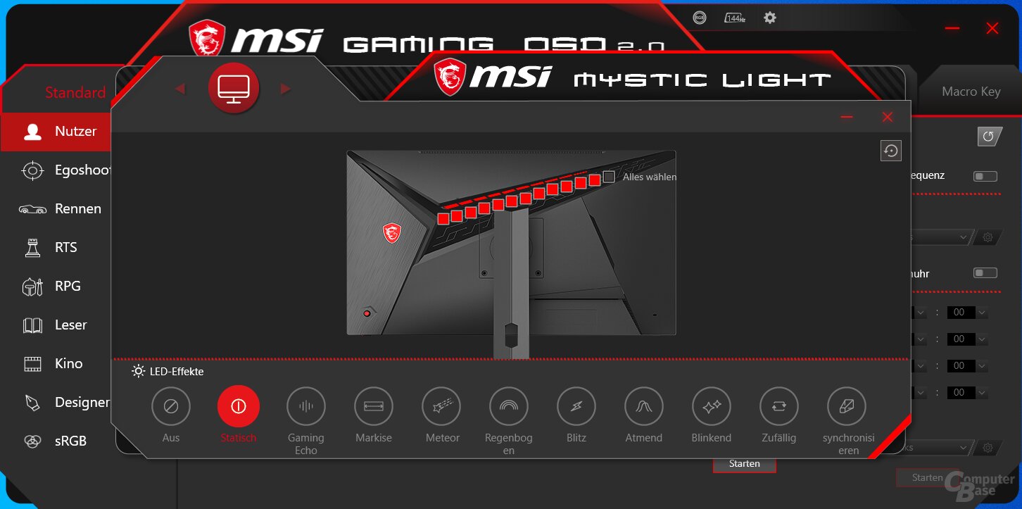 MSI Gaming OSD mit dem MSI Optix MAG274RDE