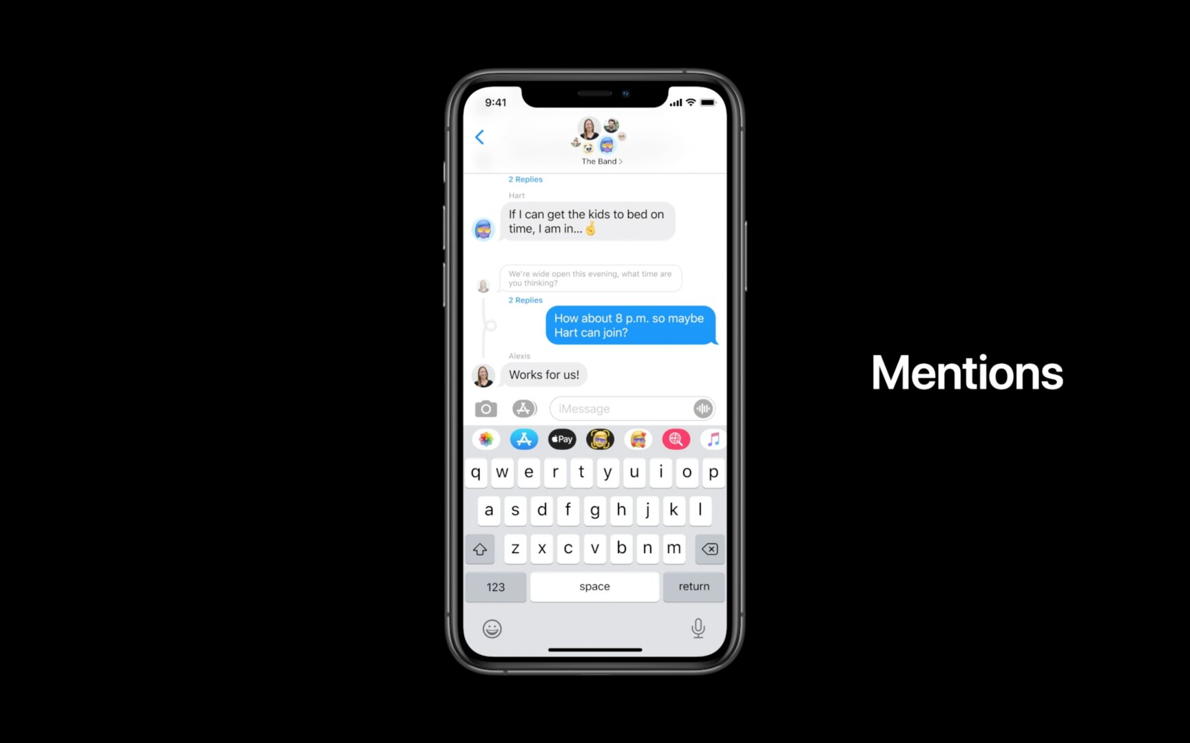 iMessage in iOS 14: Mentions