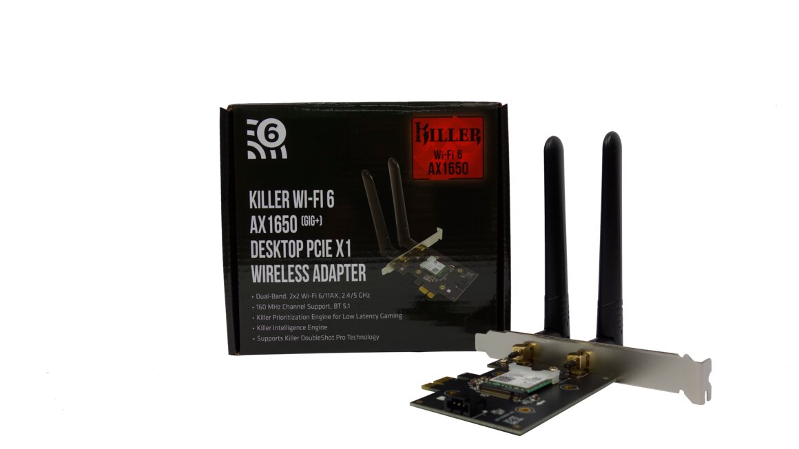 Rivet Networks Killer Wi-Fi 6 AX1650 PCIe Card