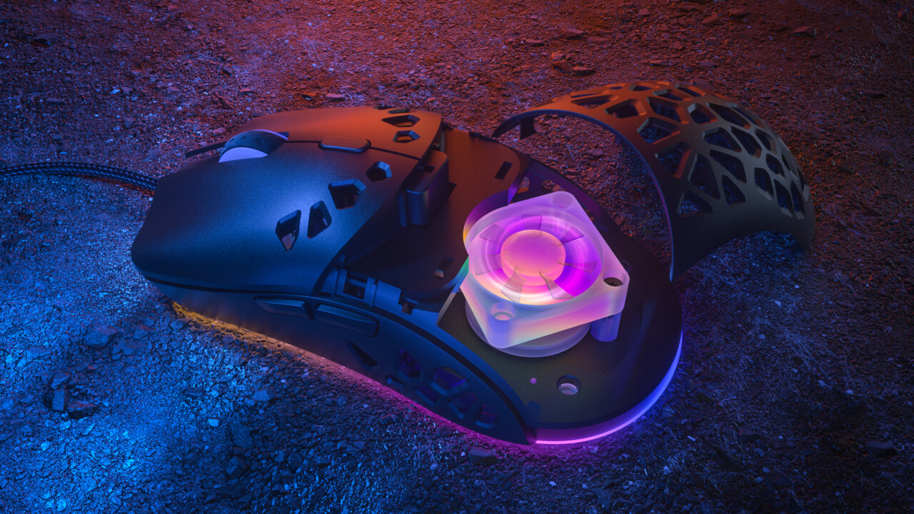 Zephyr: Gelochte Maus bekämpft Schweiß mit RGB-Lüfter