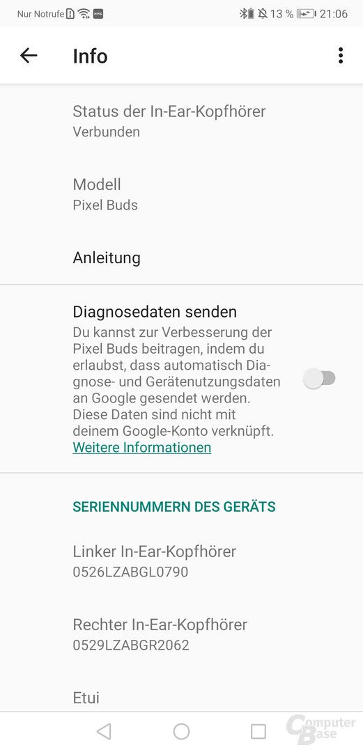 Integration der Google Pixel Buds in Android