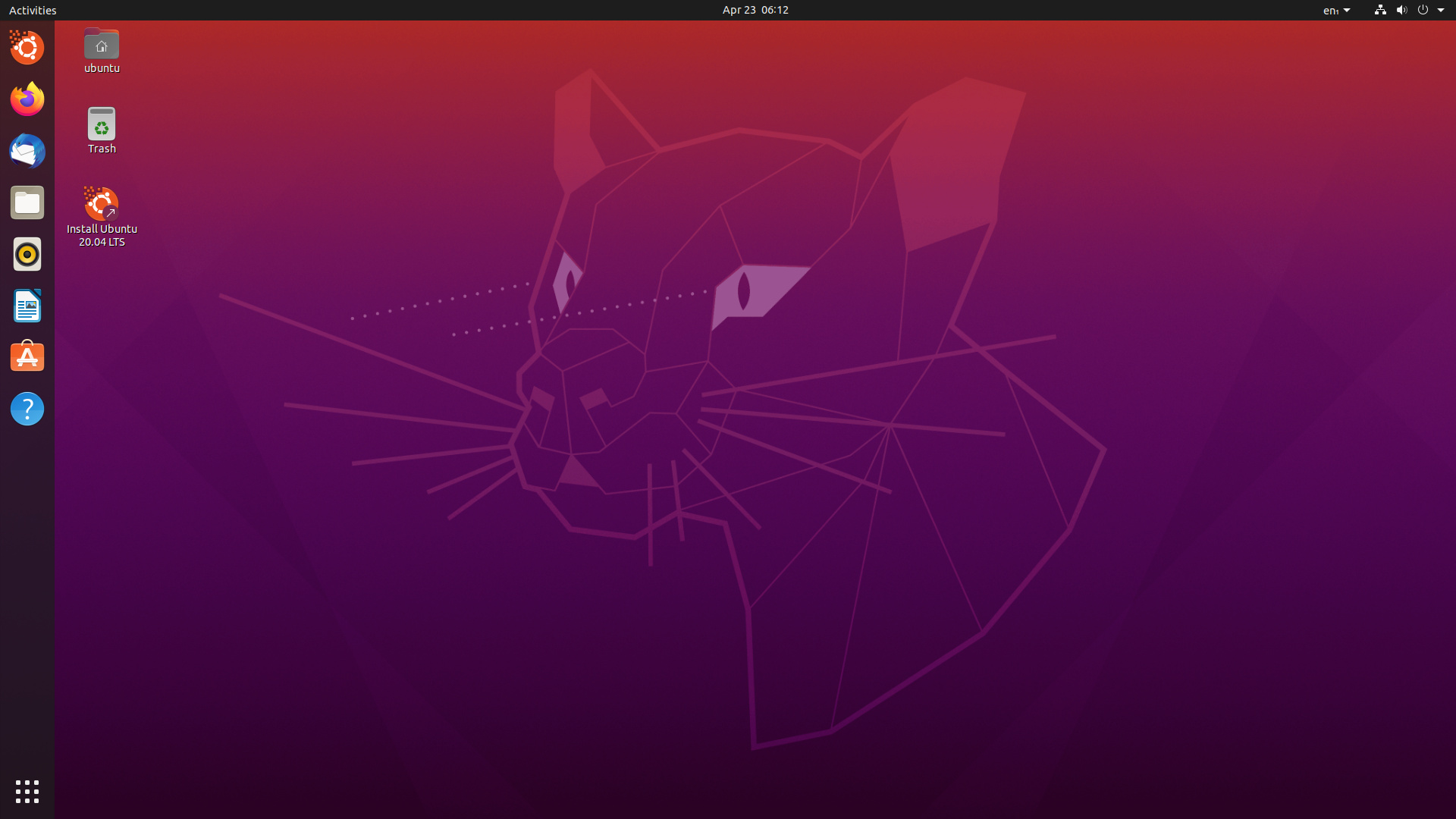 Ubuntu 20.4.1 LTS mit Gnome 3.36