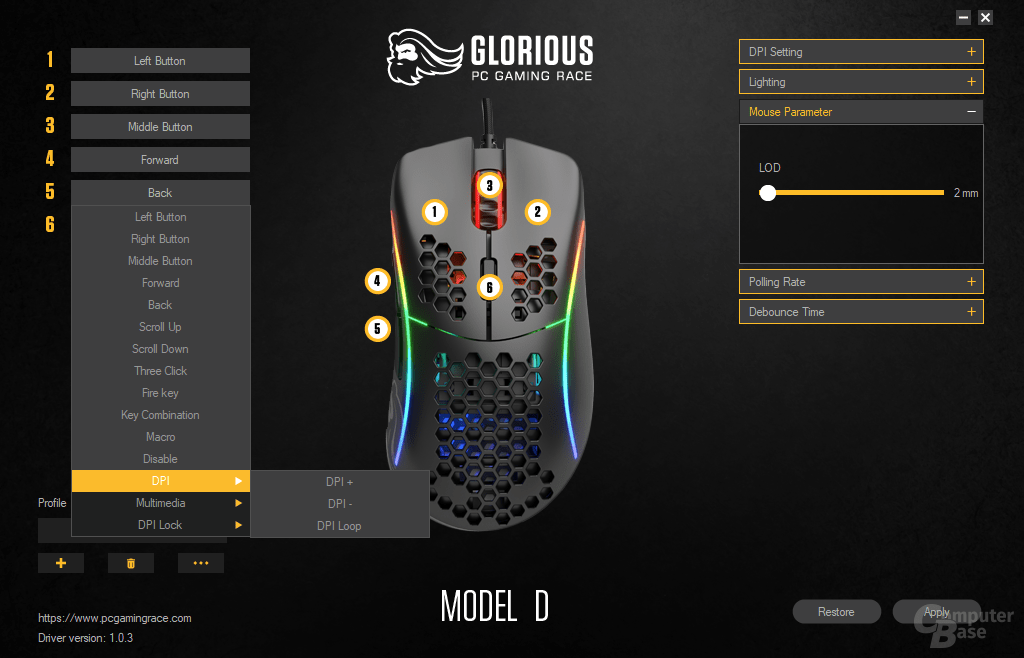 Glorious Model D- Software