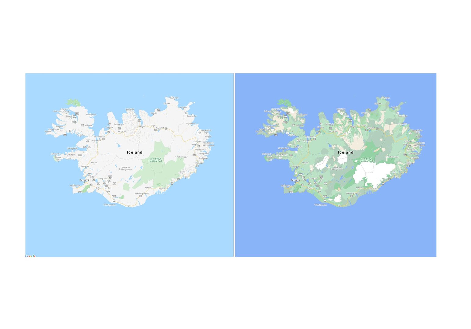 Neue Kartenansicht für Island