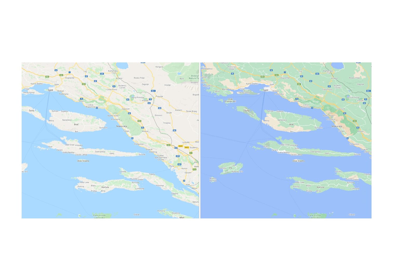 Neue Kartenansicht für Kroatien