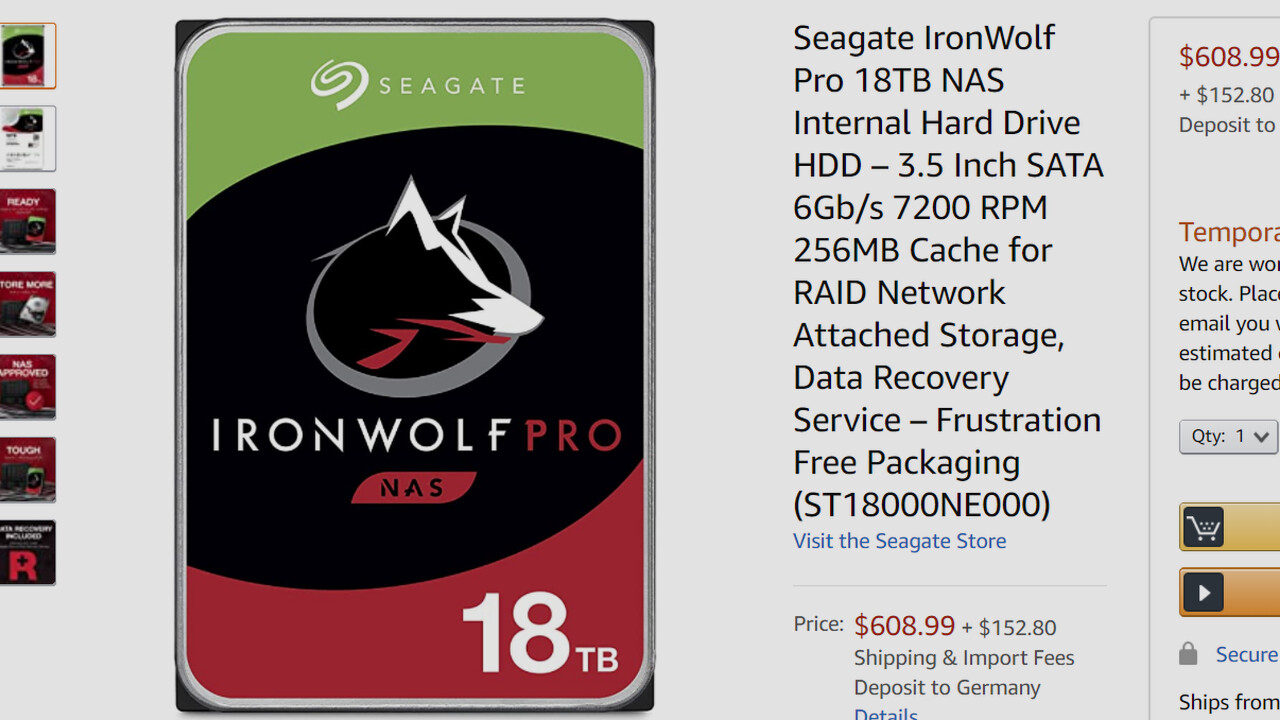 IronWolf Pro: Erste Seagate-HDD mit 18 TB vor dem Marktstart