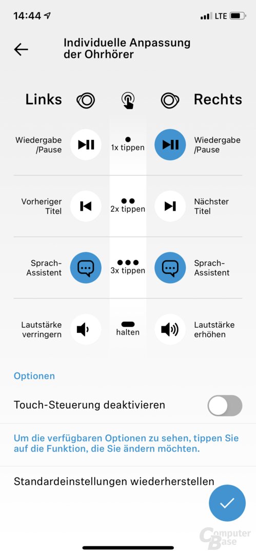 Sennheiser Smart Control App mit CX 400BT True Wireless