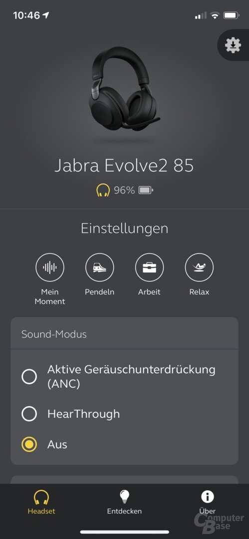 Jabra Sound+ App mit Evolve2 85