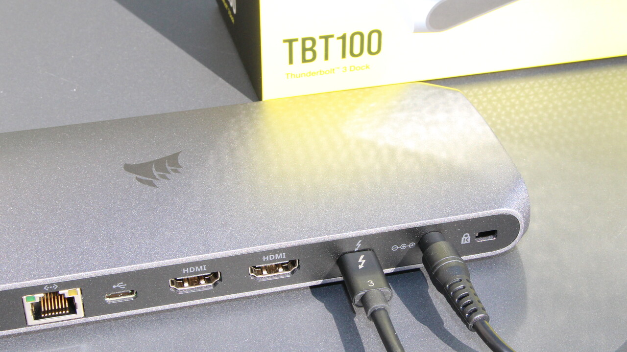 TBT100 Thunderbolt 3 Dock im Test: Corsair liefert Strom und Anschlüsse fürs Notebook