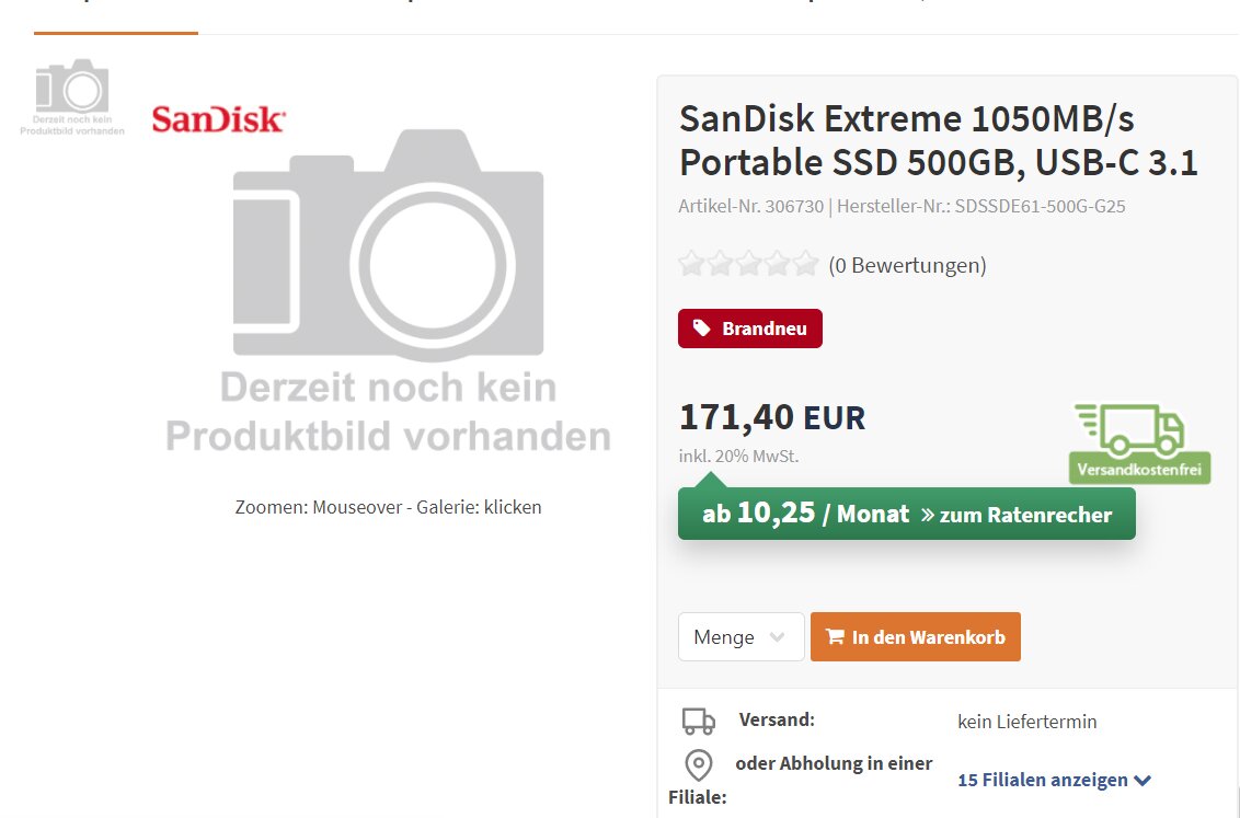 Neue SanDisk Extremeo Portable SSD
