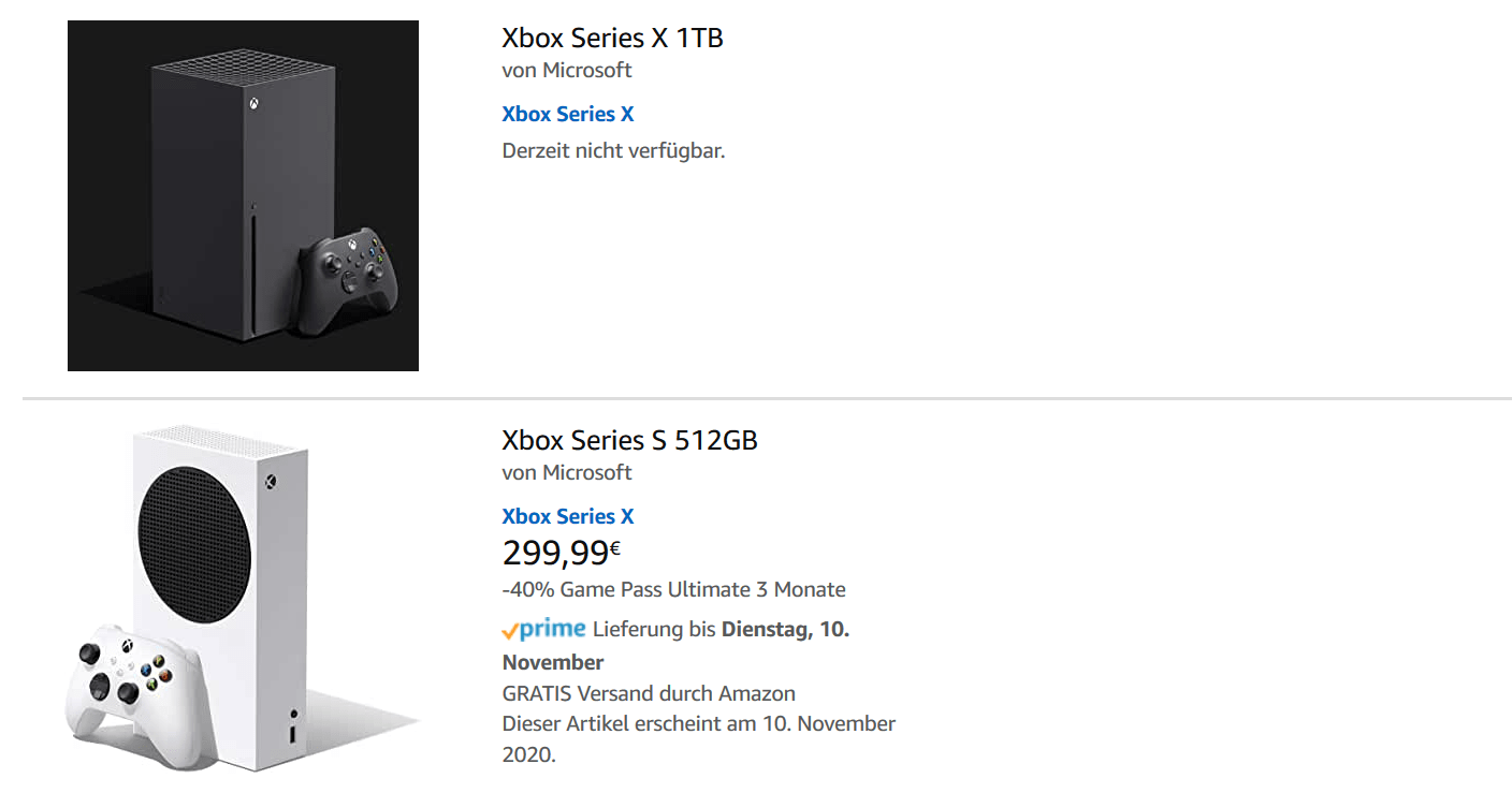 Während die Xbox Series X ausverkauft ist, ist die Xbox Series S problemlos erhältlich