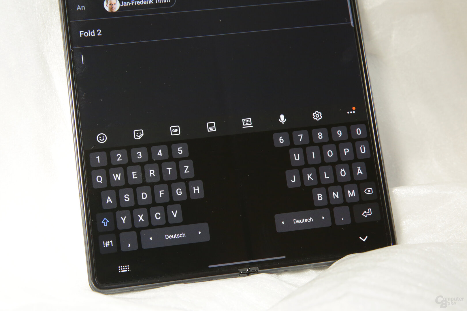 Zweigeteilte Tastatur von Samsung fürs Daumen-Tippen