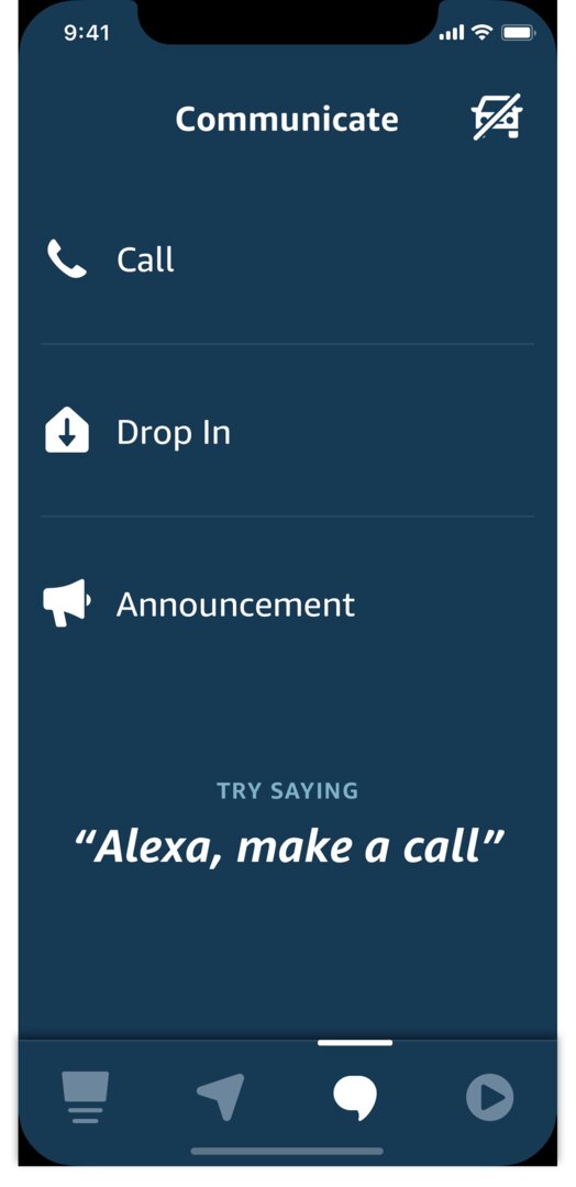 Alexa-App mit Auto-Modus: Kommunikation