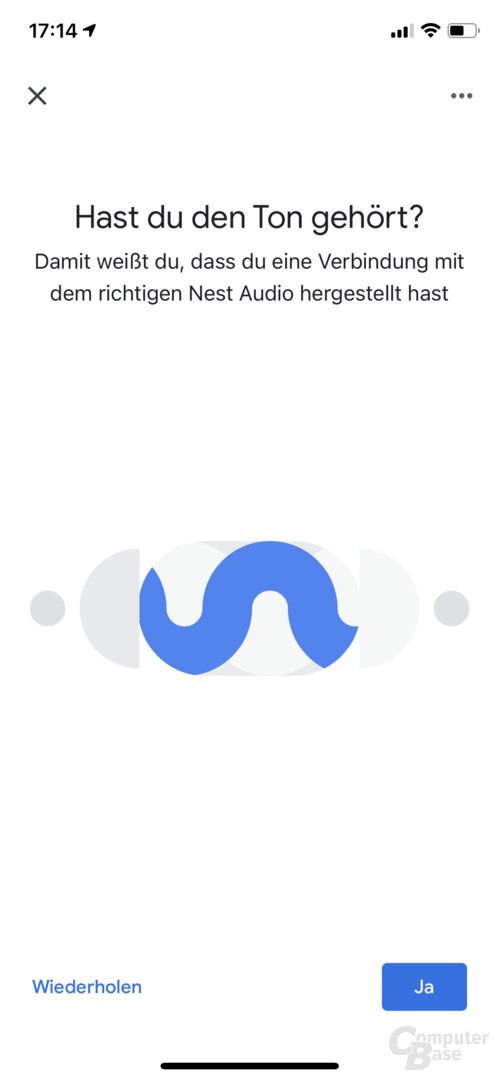 Einrichtung des Google Nest Audio in der Home-App