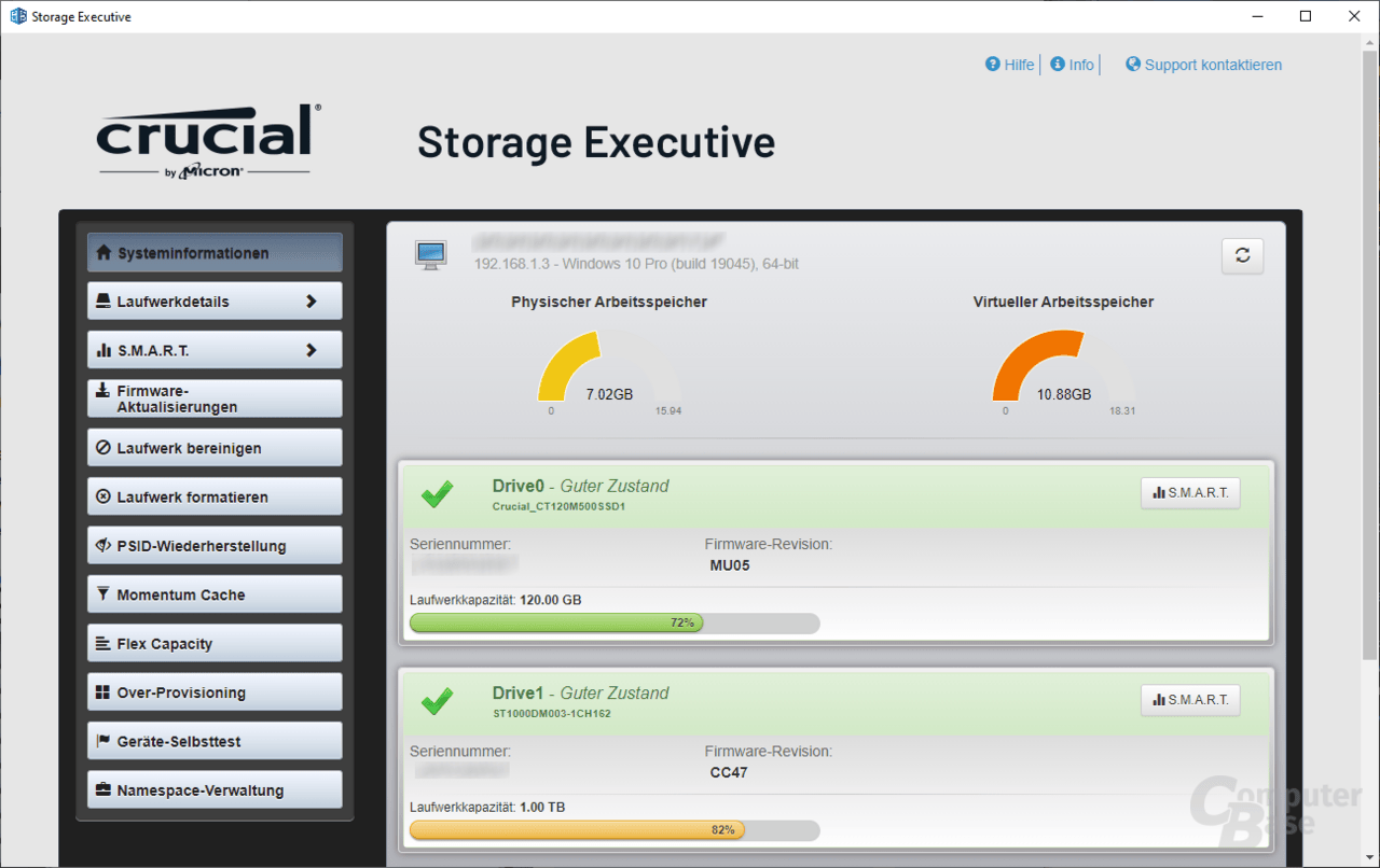 crucial storage executive 64 bit