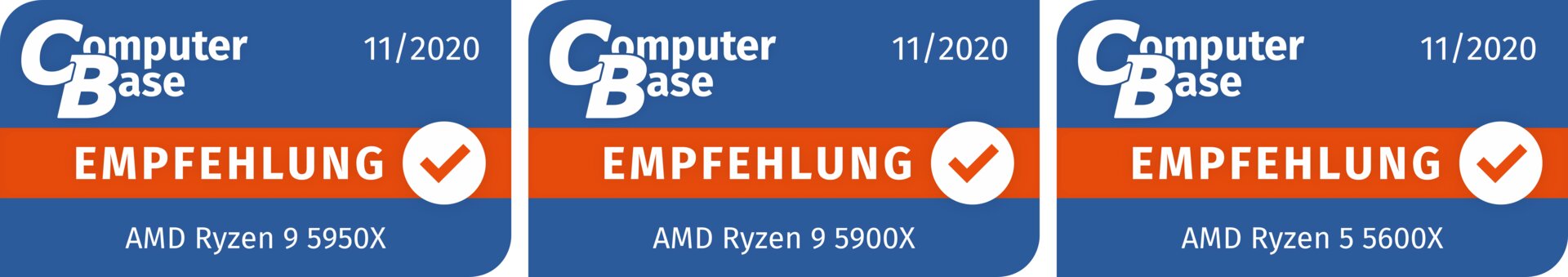 ComputerBase-Empfehlung für AMD Ryzen 9 5950X, Ryzen 9 5900X und Ryzen 5 5600X