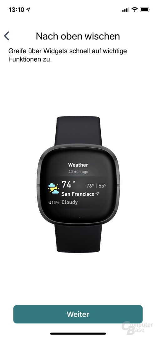 Einrichtung der Fitbit Sense in der Fitbit-App