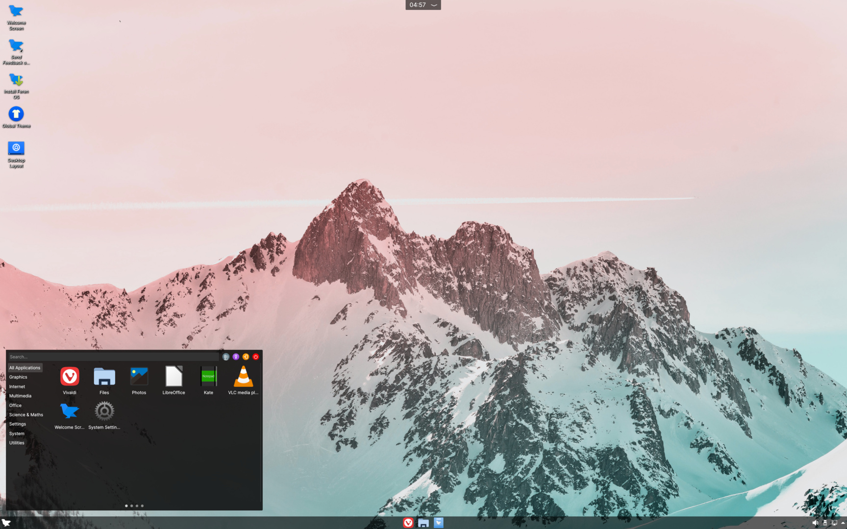 Der Desktop von Feren OS 2020.11 mit KDE Plasma 5.19.5