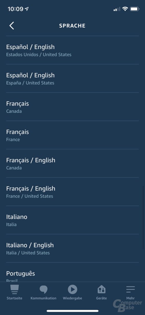 Dynamische Sprachauswahl in der Alexa-App
