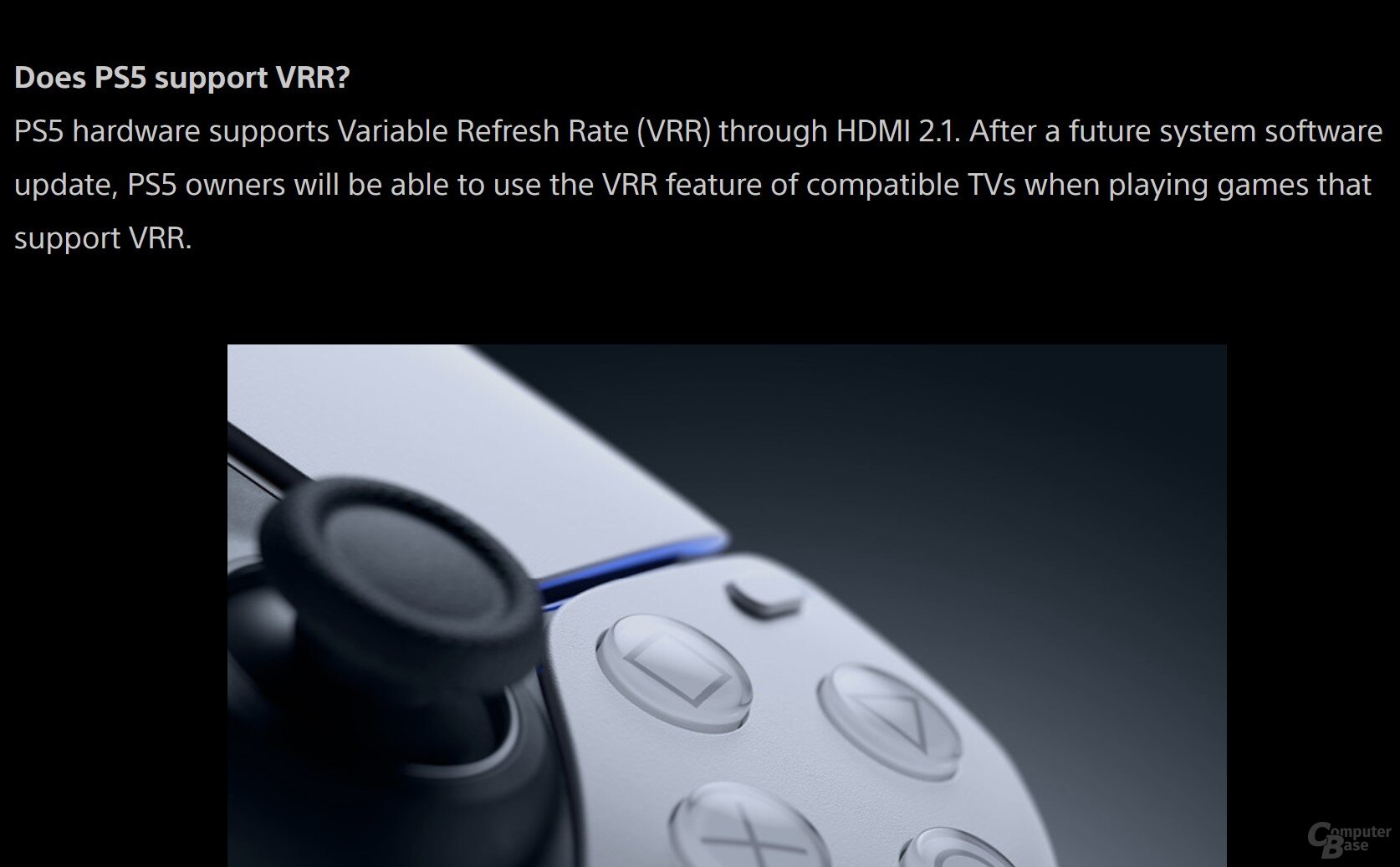 Laut PlayStation-FAQ wird VRR nachgereicht