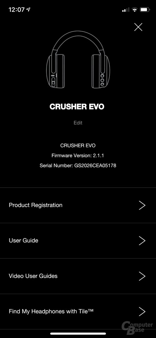 Skullcandy-App mit Crusher Evo