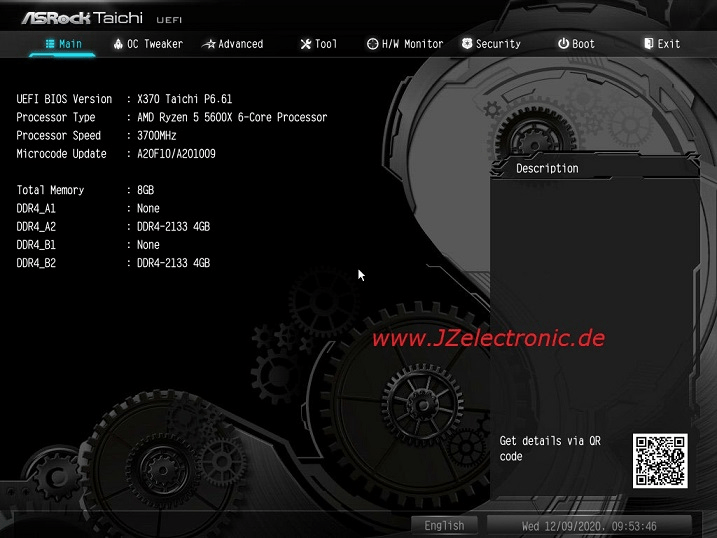 Der Ryzen 5 5600X läuft mit dem BIOS P6.61 auf dem ASRock X370 Taichi