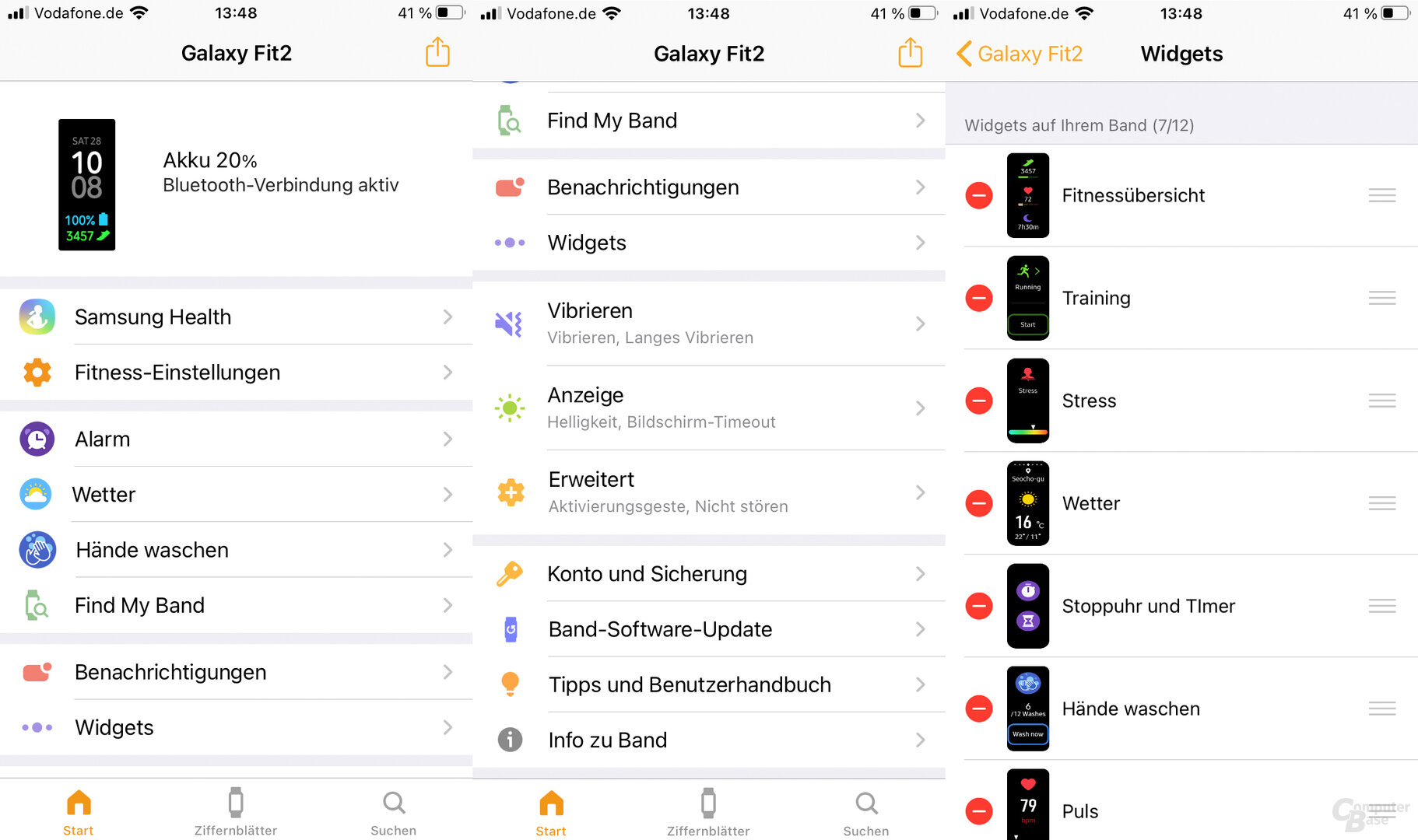 Samsung Galaxy Fit2 im Test: Galaxy Fit App