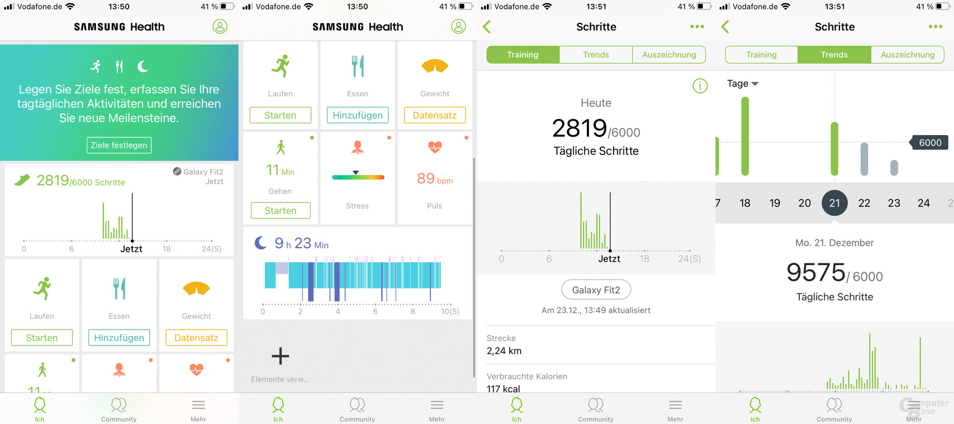 Samsung Galaxy Fit2 im Test: Samsung Health