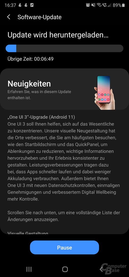 Android-11-Update für Samsung Galaxy Note20 Ultra 5G