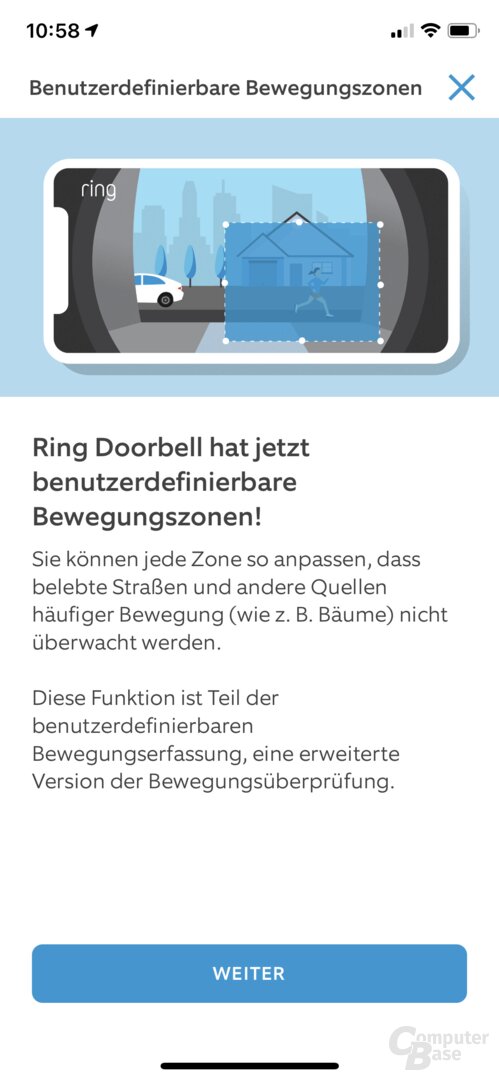 Ring-App: Bewegungszonen für die Video Doorbell 3 Plus