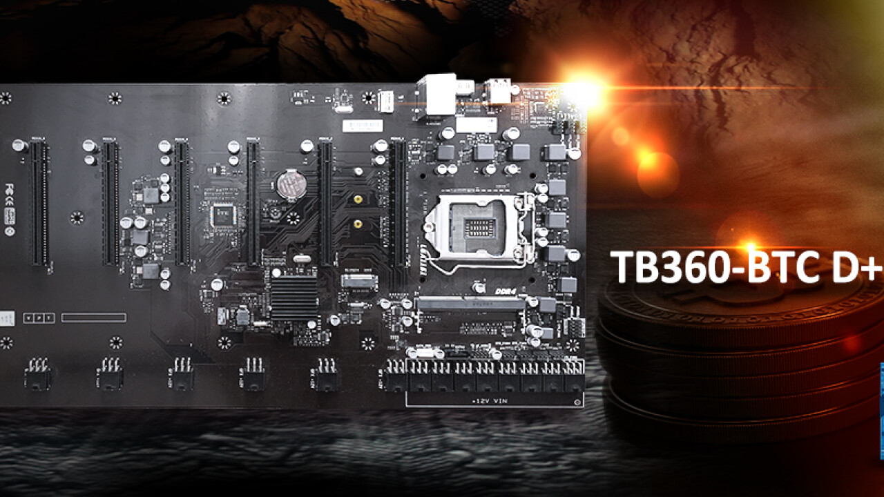 Spezielles Mining-Mainboard: Das TB360-BTC D+ kombiniert Coffee Lake mit bis zu 8 GPUs