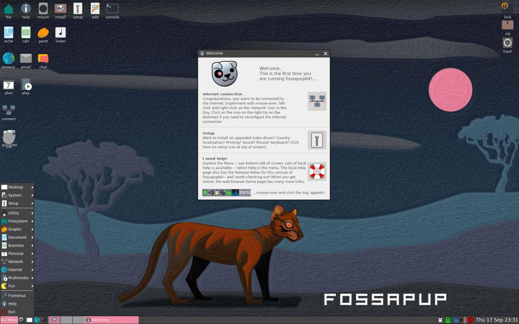 Puppy Linux 7.0 („Slacko“) mit Joe's Window Manager 2.3.6