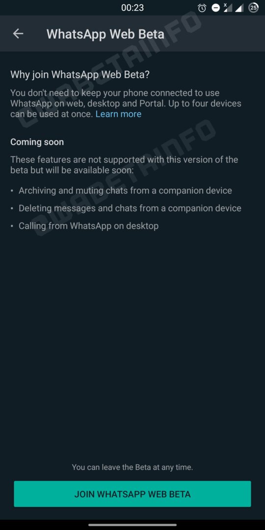 WhatsApp Web Beta für Android