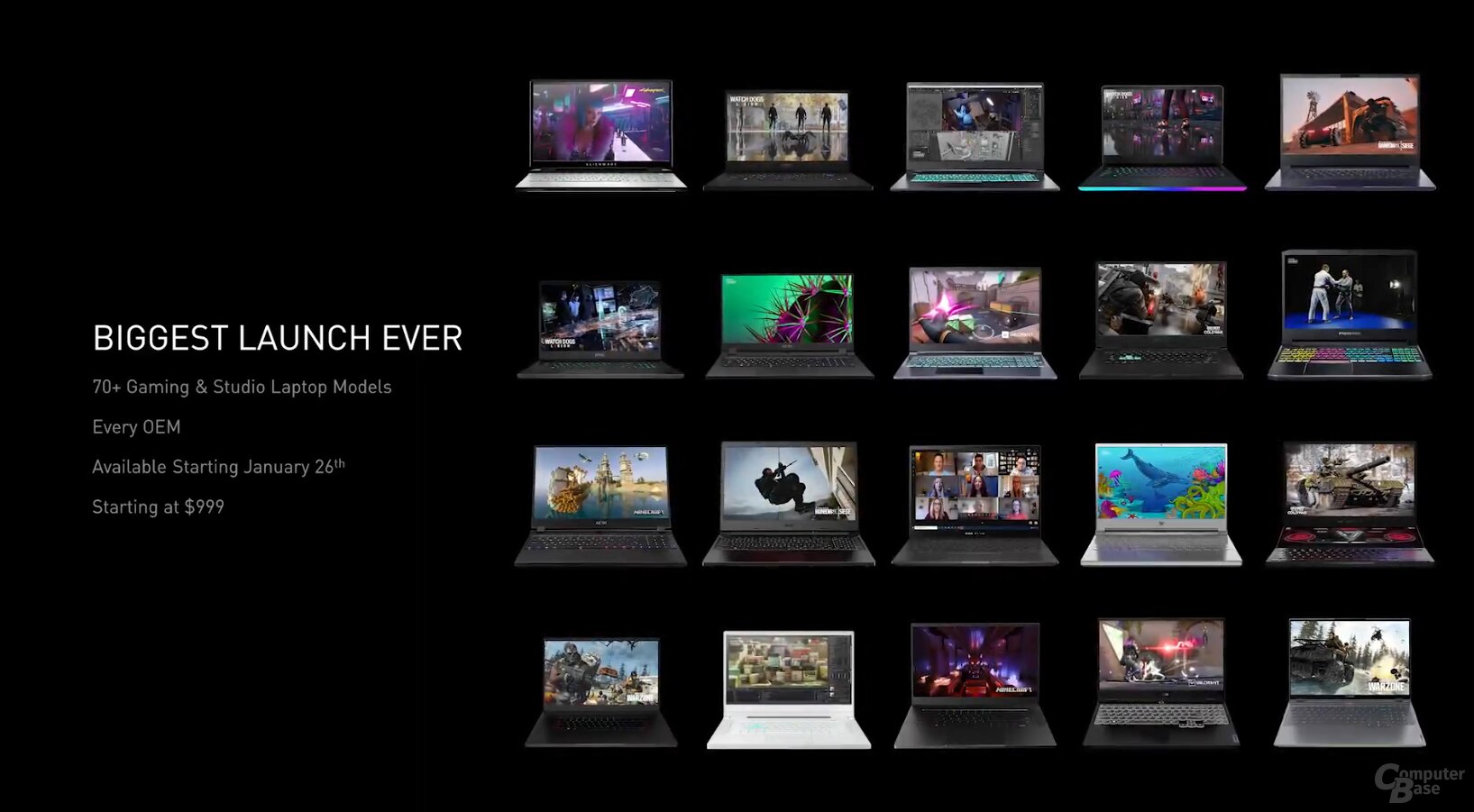 70 Laptops mit Nvidia RTX 3000 zum Start