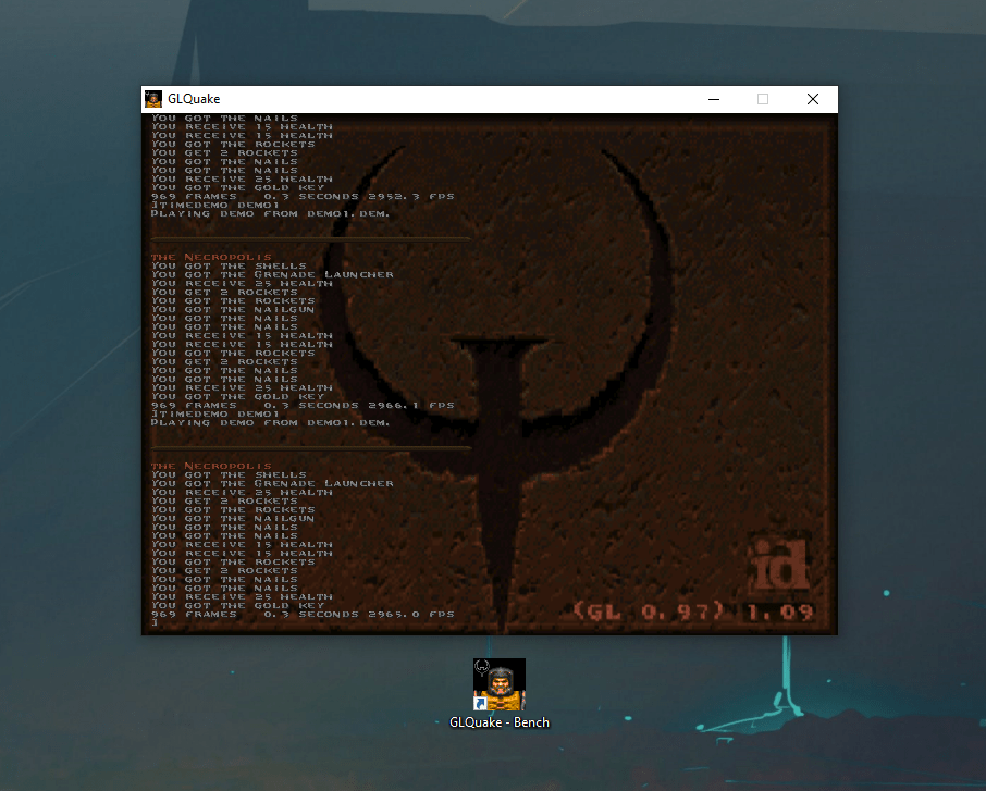Quake mittels GLQuake auf einer Nvidia GeForce GTX 980 Ti