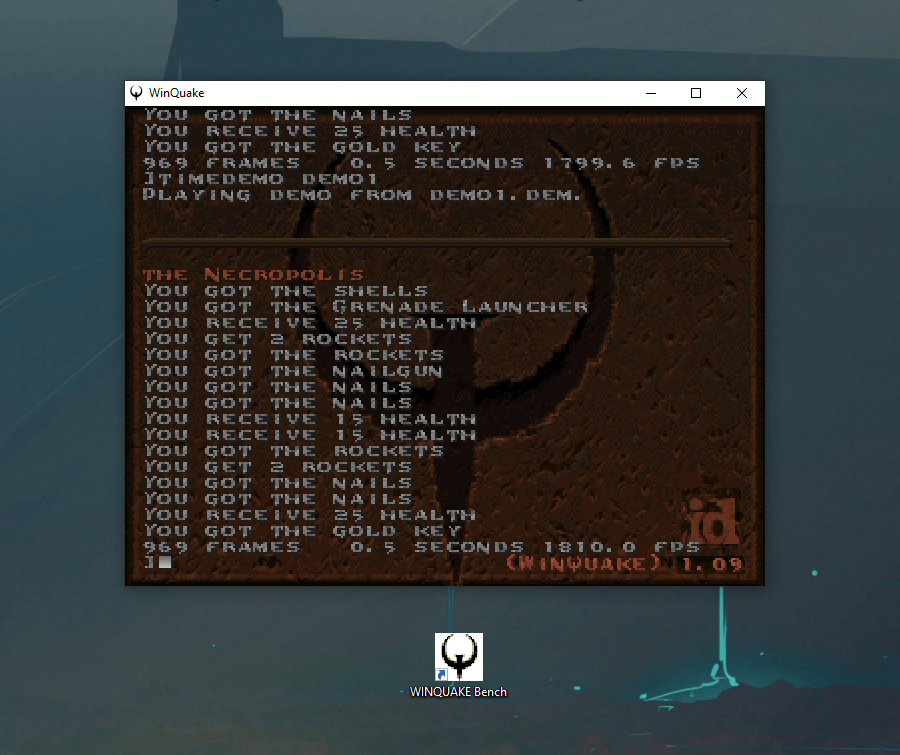 Quake mittels WinQuake auf einem Intel Core i5-8600K