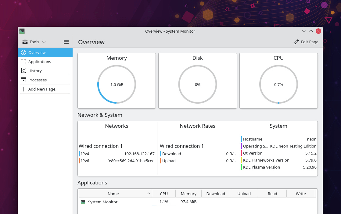 Der neue System-Monitor in KDE Plasma 5.21