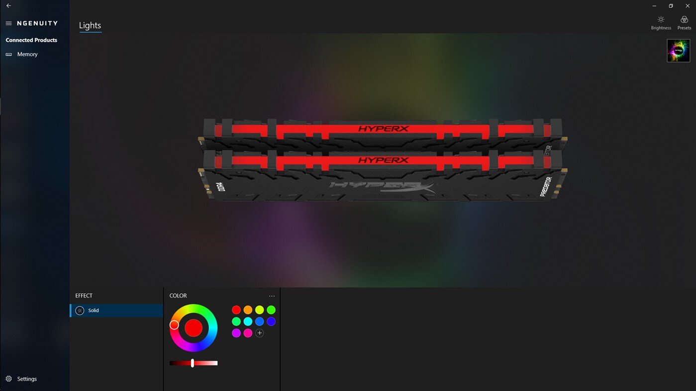 HyperX NGENUITY - Beleuchtung RAM