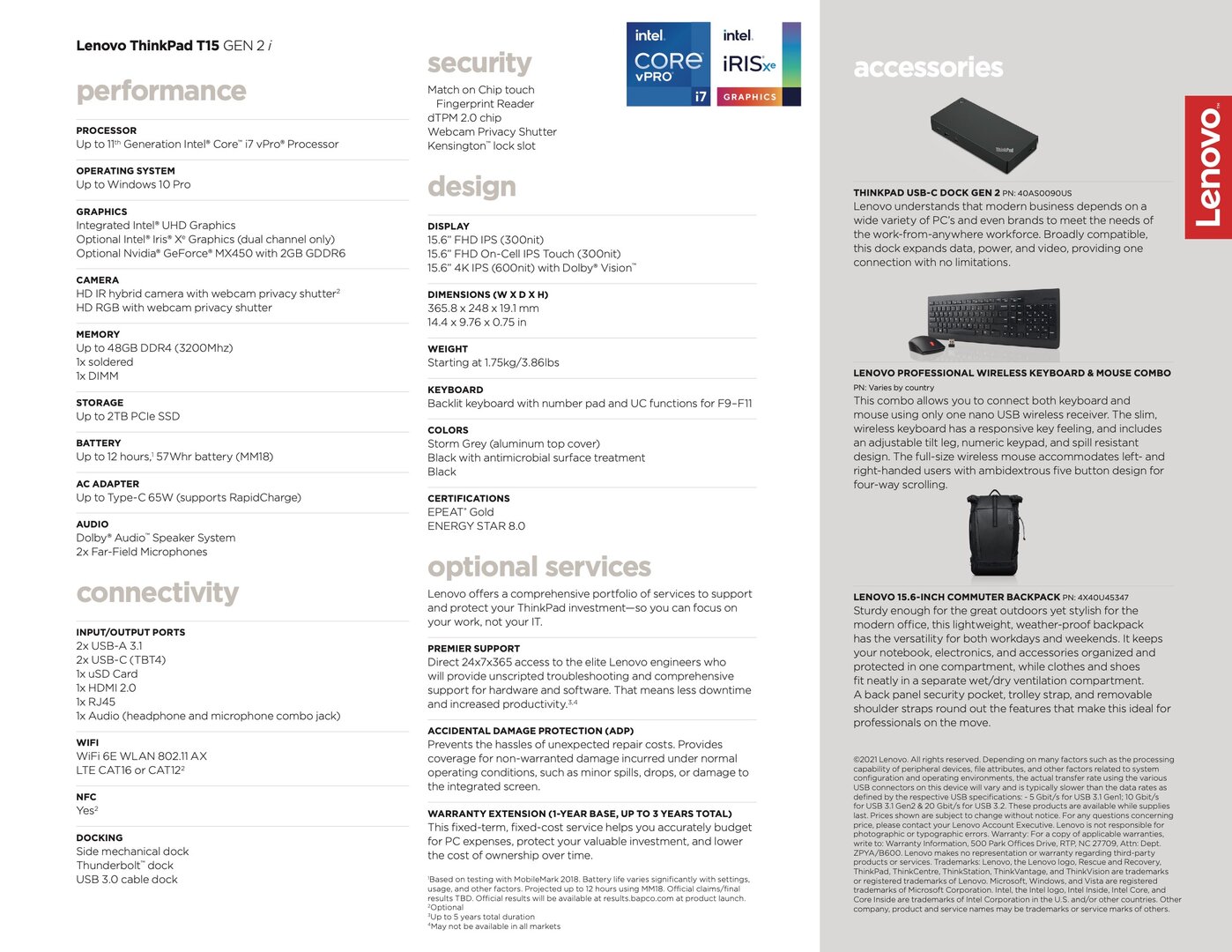 ThinkPad T15 G2 mit Intel Core (Tiger Lake)
