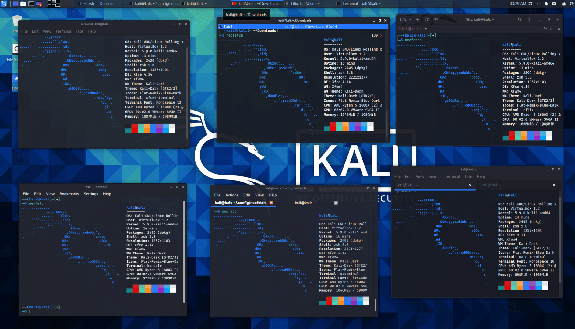 Kali Linux 2021.1 bringt diverse Terminals mit
