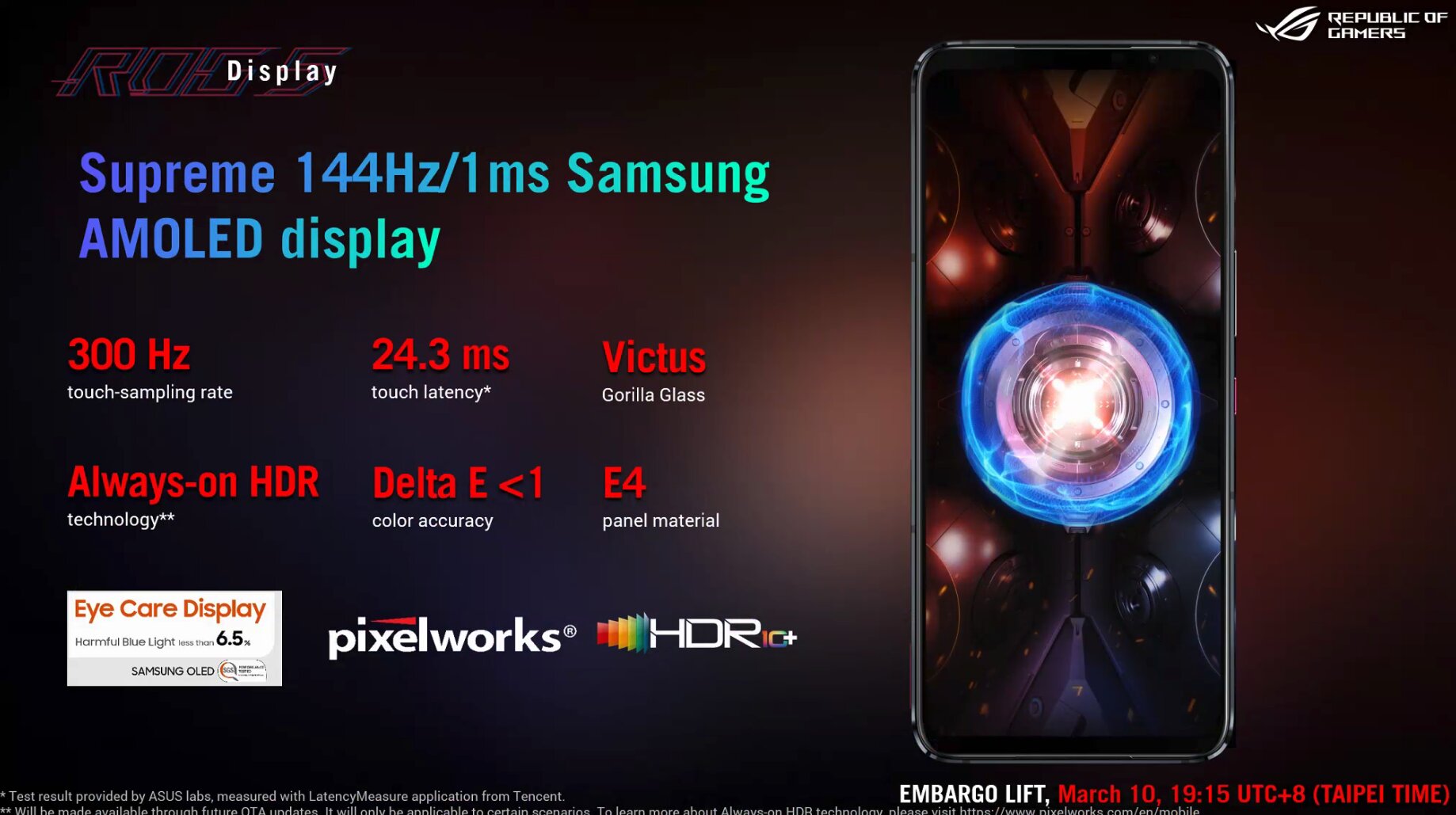 Asus ROG Phone 5: Das Display stammt von Samsung