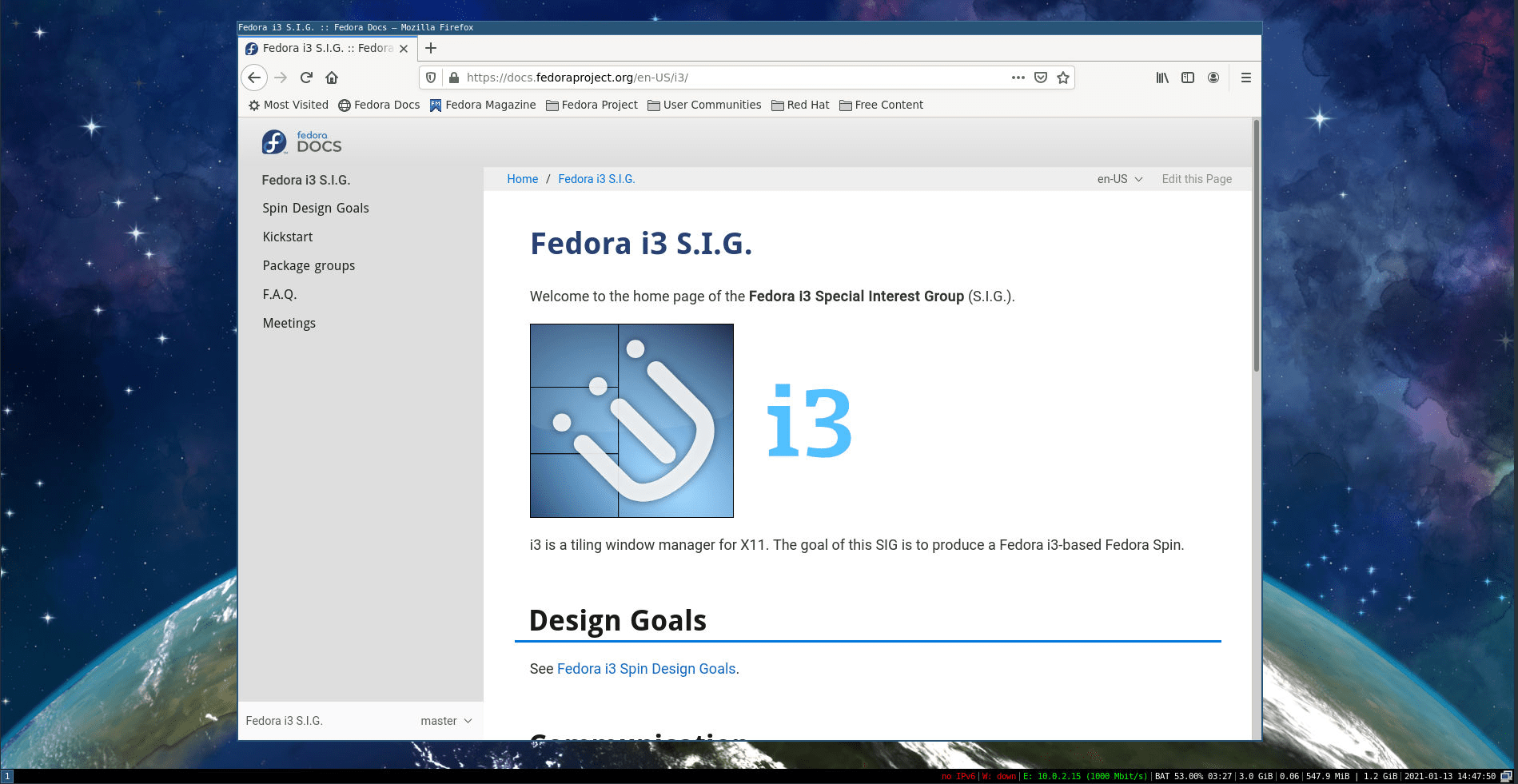 Fedora 34 mit i3