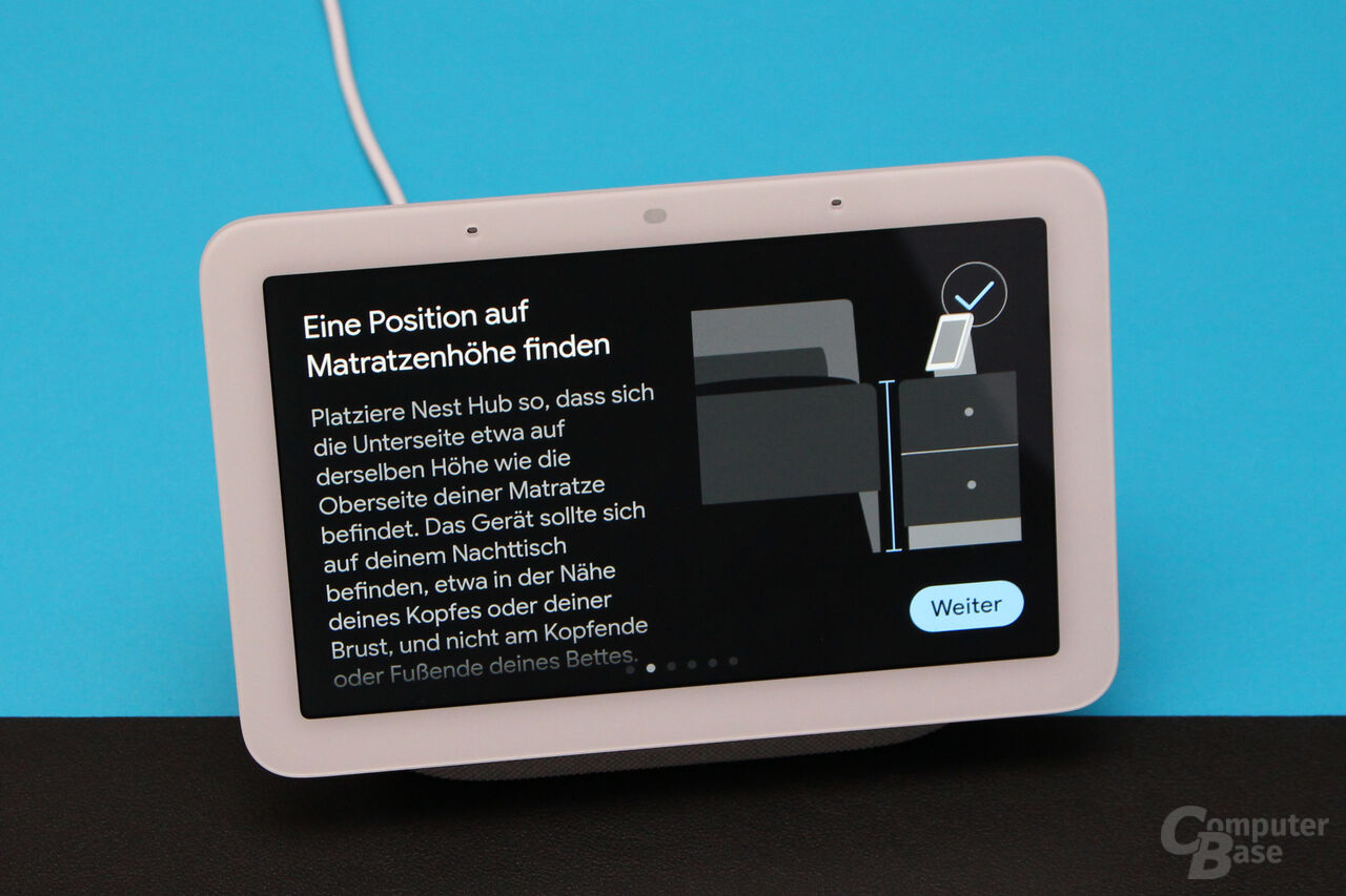 Google Nest Hub (2. Gen.): Kalibrierung der Schlafsensors
