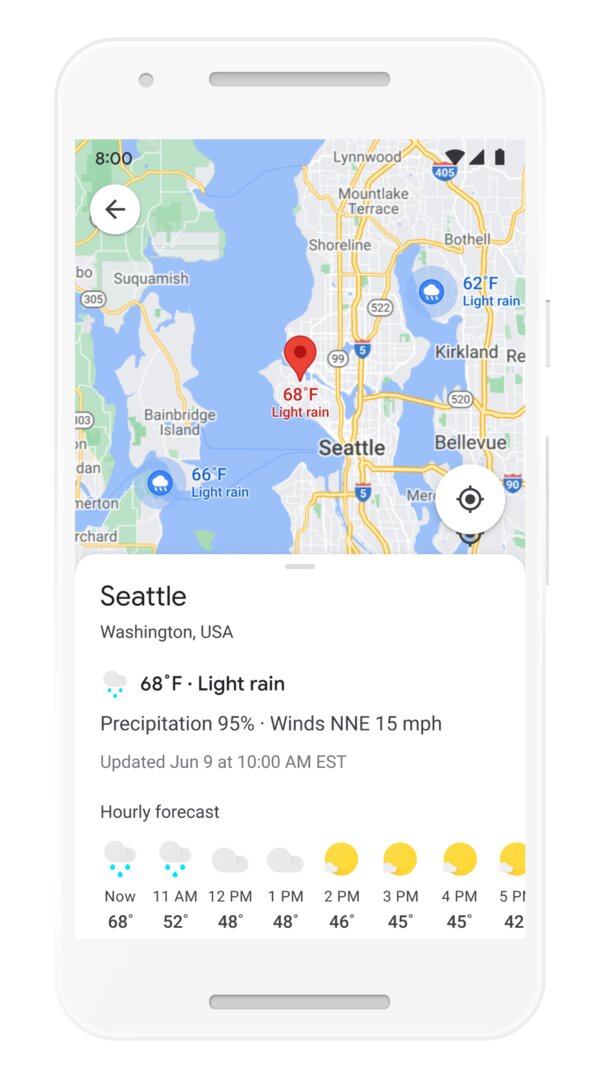 Google Maps: Wetter