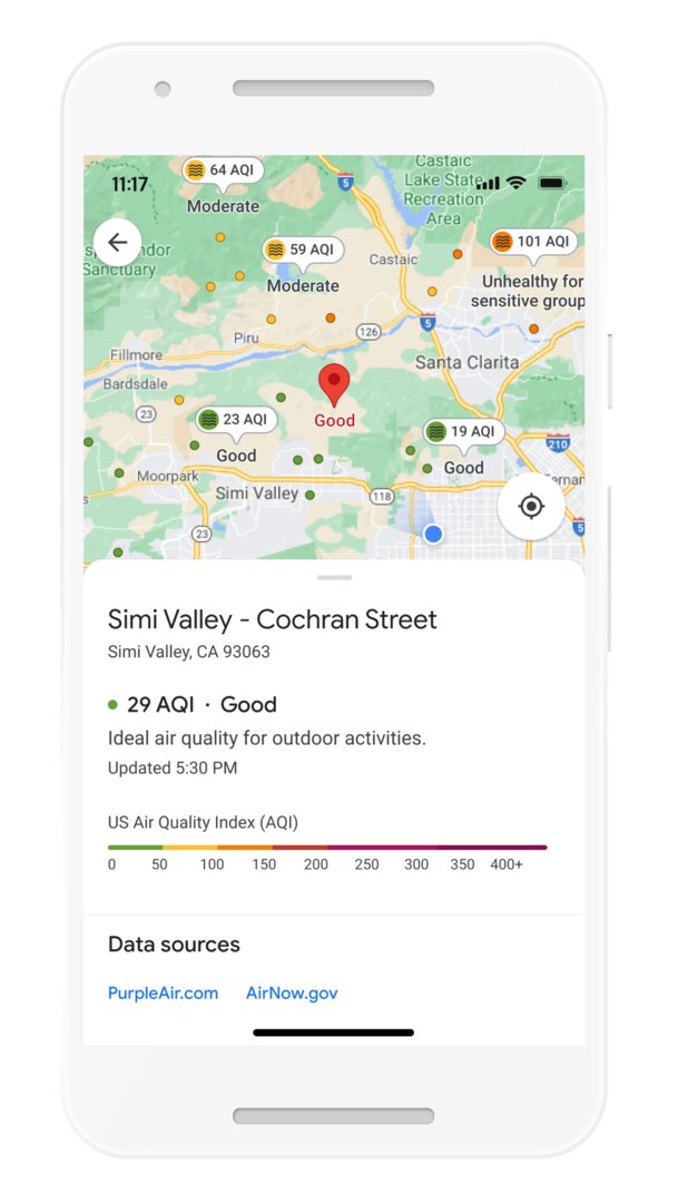Google Maps: Luftqualität