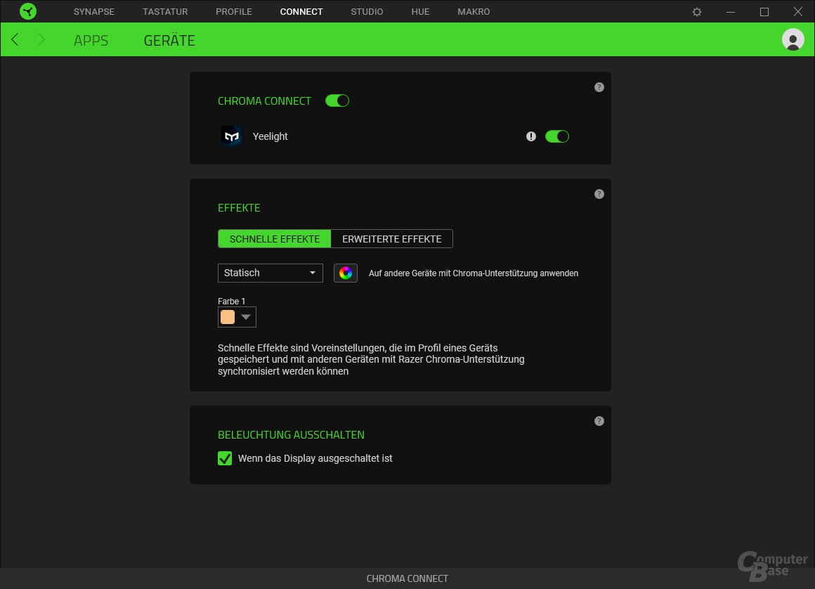 Die Yeelight LED Screen Light Bar Pro in Razer Chroma